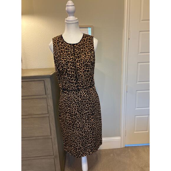 J Crew | Leopard Print Sleeveless Sheath Dress  | 6 - Picture 3 of 15